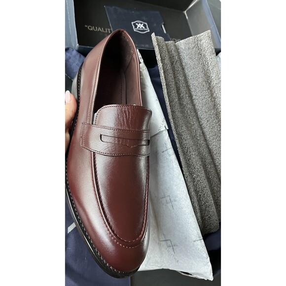 New Anthony Veer Gerry Penny Loafers Slip On Shoes Wine Men Leather Sz 9 Lite main image 7